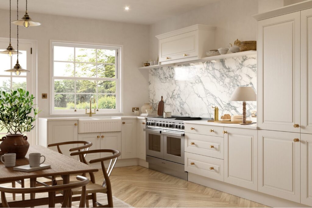 Carlton shown in Paintflow Matt Taupe Grey kitchen
