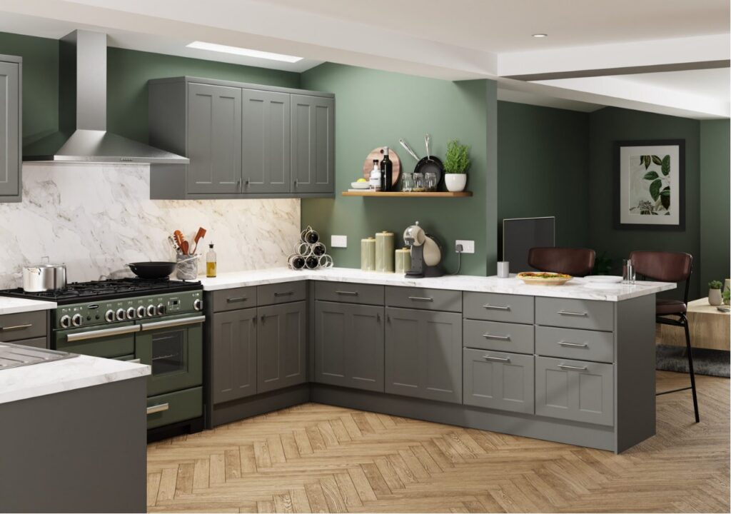 Chester shown in Supermatt Dust Grey kitchen
