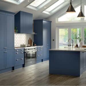 Dalton shown in Supermatt Alby Blue kitchen