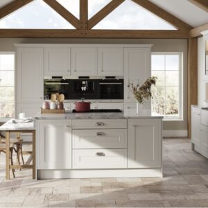 Helmsley shown in Supermatt Light Grey kitchen