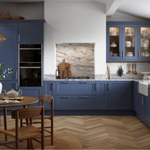 Richmond shown in Paintflow Matt Colonial Blue kitchen