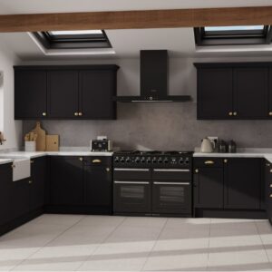 Shaker shown in Supermatt Black kitchen