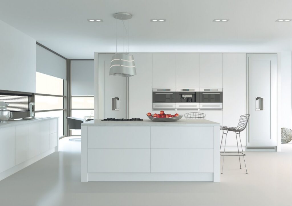 Venice shown in Matt Porcelain White kitchen