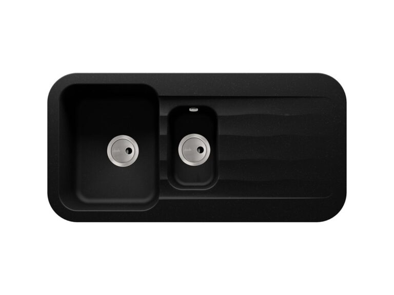 Abode Dune 1.5 granite composite kitchen sink in black metallic