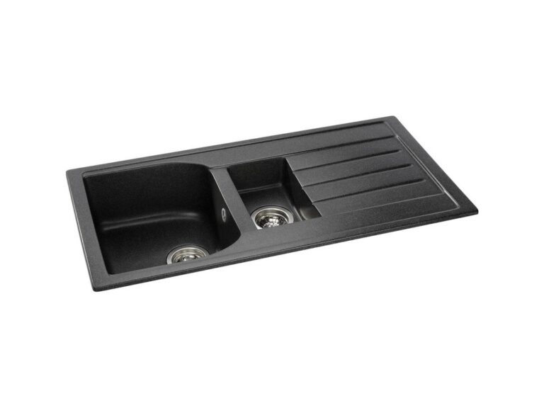 Abode Oriel 1.5 granite composite kitchen sink in black metallic