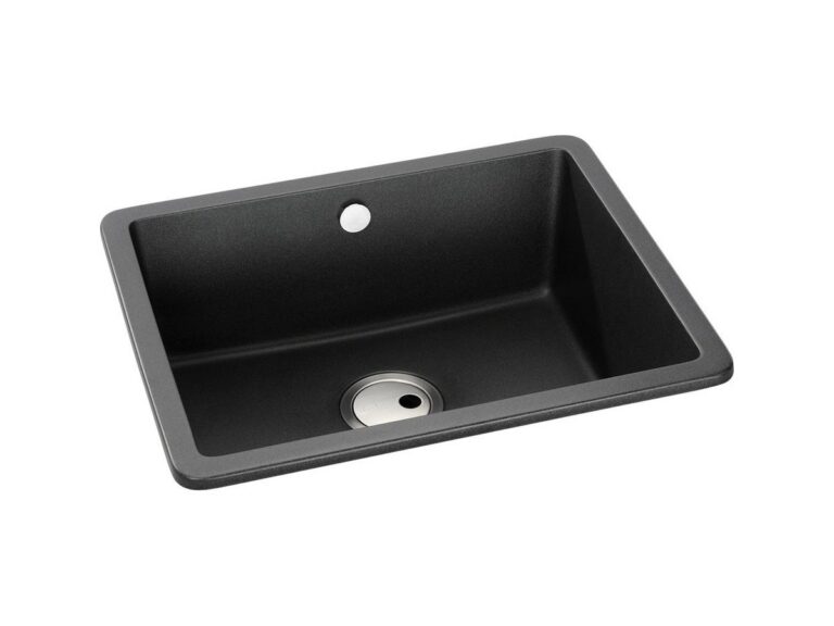 Abode Matrix GR15 1.0 Large granite composite kitchen sink in black metallic