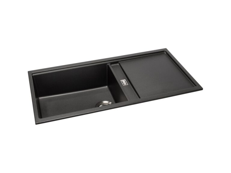 Abode Synchronist 1.25 granite composite kitchen sink in black metallic