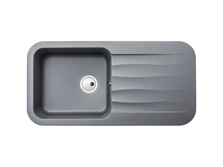 Abode Dune 1.0 granite composite kitchen sink in grey metallic
