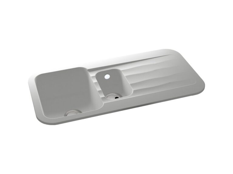Abode Dune 1.5 granite composite kitchen sink in frost white