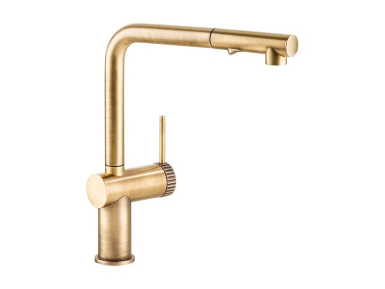 Abode Fraction pull-out kitchen tap in brushed brass