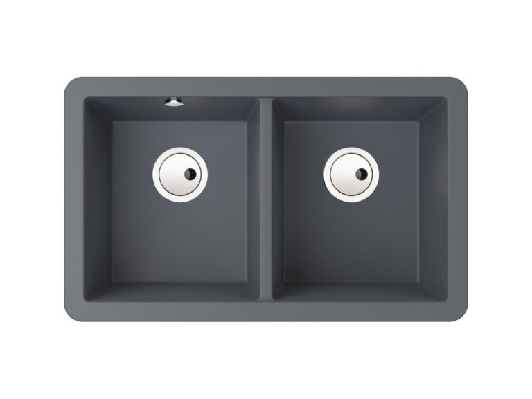 Abode Matrix GR15 2.0 granite composite kitchen sink in grey metallic
