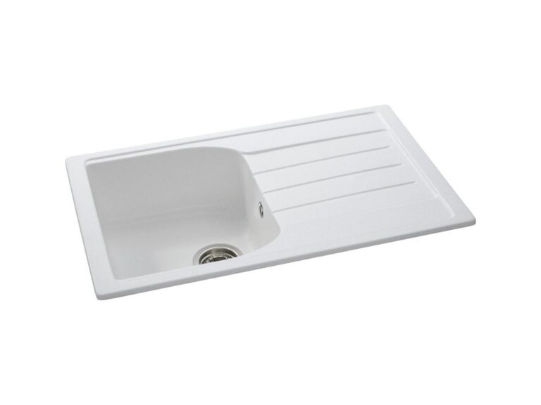 Abode Oriel 1.0 granite composite kitchen sink in frost white