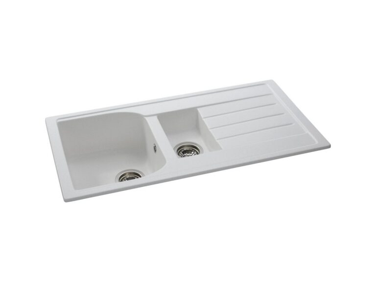 Abode Oriel 1.5 granite composite kitchen sink in frost white