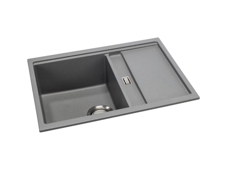 Abode Synchronist 1.25 Compact granite composite kitchen sink in grey metallic