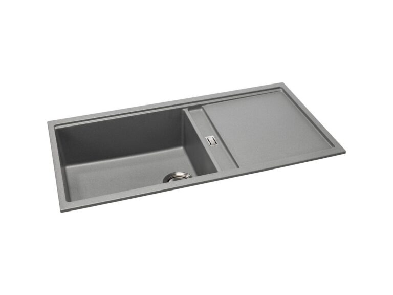 Abode Synchronist 1.25 granite composite kitchen sink in grey metallic