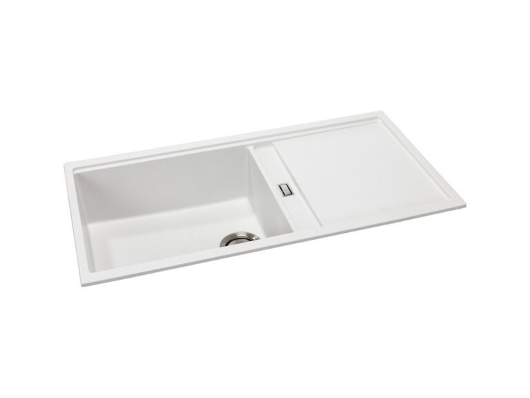 Abode Synchronist 1.25 granite composite kitchen sink in white