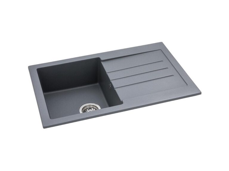 Abode Xcite 1.0 granite composite kitchen sink in grey metallic