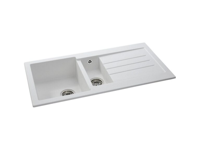 Abode Xcite 1.5 granite composite kitchen sink in frost white