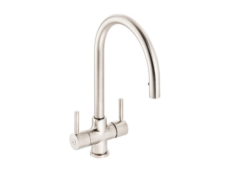 Abode Zest pull-out kitchen tap in brushed nickel