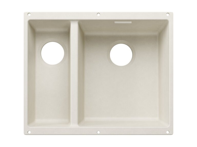 Blanco Subline 340/160-U silgranit composite kitchen sink in soft white