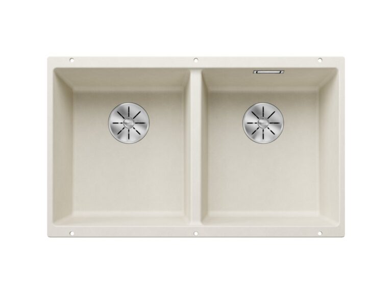 Blanco Subline 350/350-U silgranit composite kitchen sink in soft white