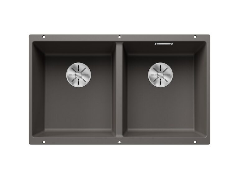 Blanco Subline 350/350-U silgranit composite kitchen sink in volcano grey