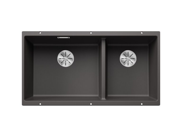 Blanco Subline 480/320-U silgranit composite kitchen sink in rock grey