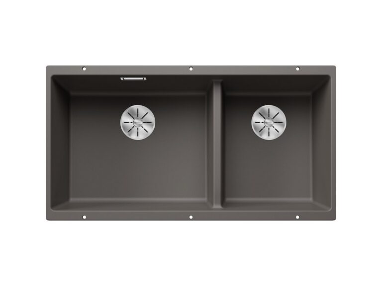 Blanco Subline 480/320-U silgranit composite kitchen sink in volcano grey