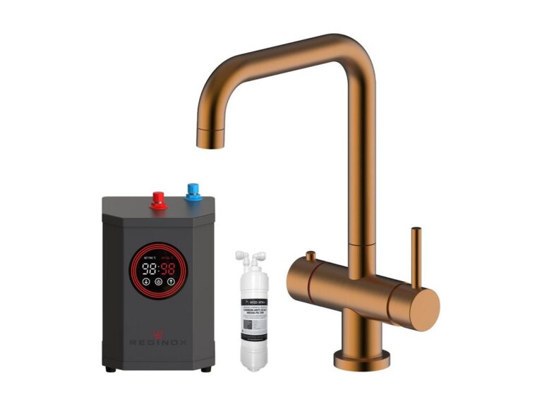 Reginox Amanzi 2 3-in-1 boiling water tap in brushed copper
