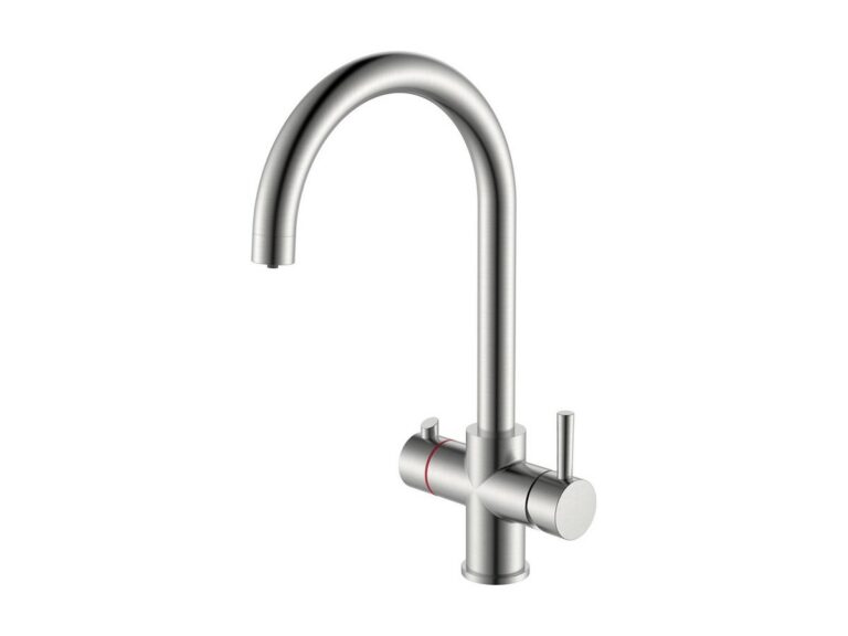 Reginox Attenzi 3-in-1 boiling water tap in brushed nickel